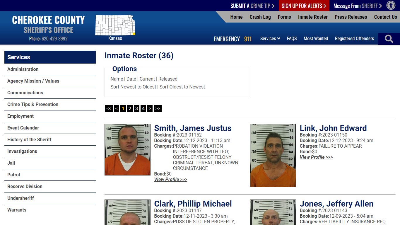 Inmate Roster - Current Inmates Booking Date Descending - Cherokee ...